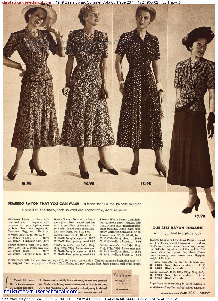 1949 Sears Spring Summer Catalog, Page 207