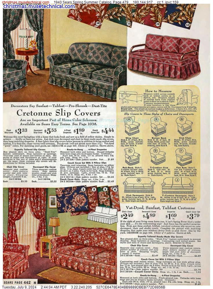1940 Sears Spring Summer Catalog, Page 479