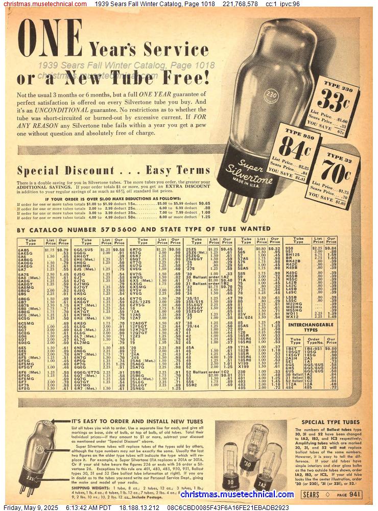 1939 Sears Fall Winter Catalog, Page 1018