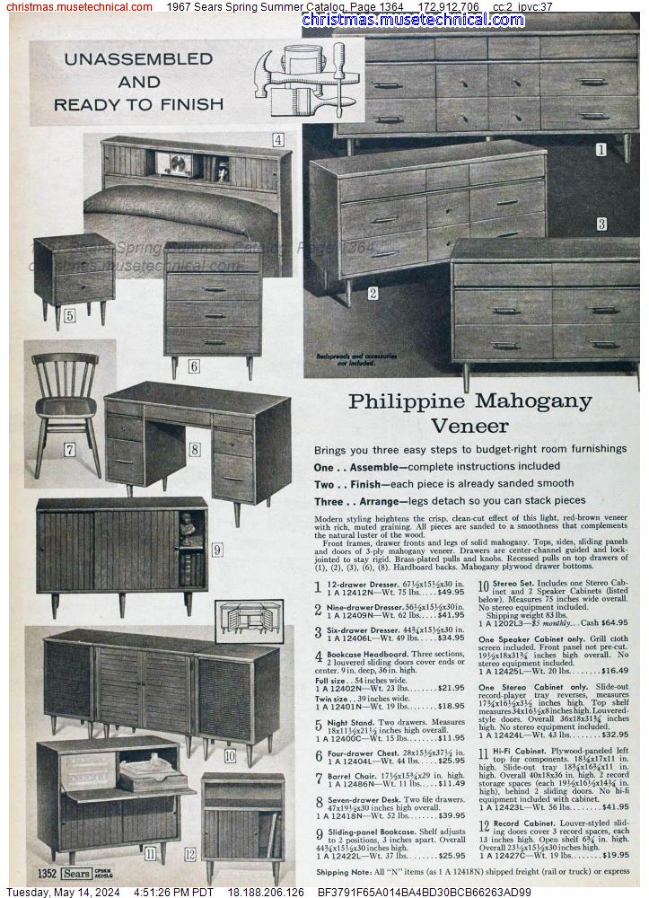 1967 Sears Spring Summer Catalog, Page 1364