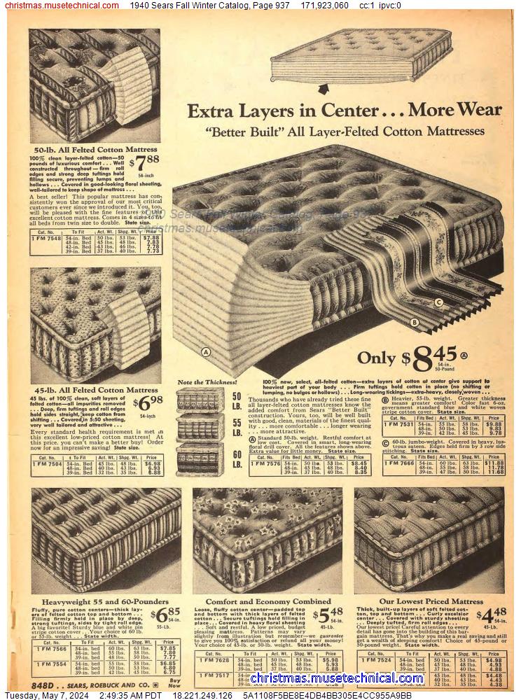 1940 Sears Fall Winter Catalog, Page 937