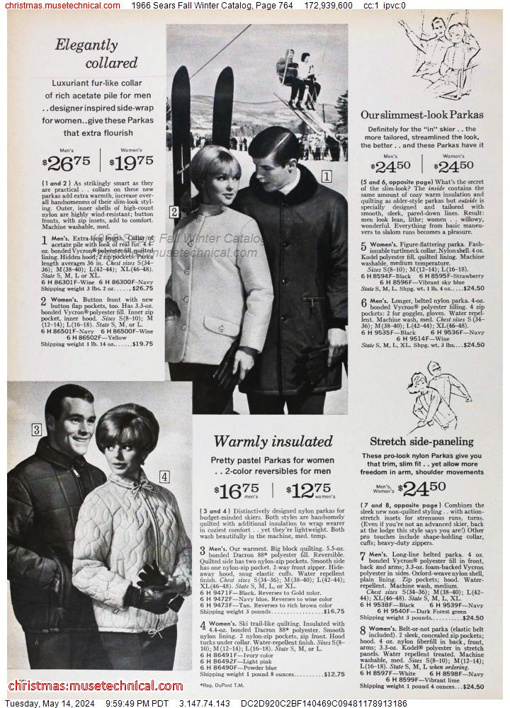 1966 Sears Fall Winter Catalog, Page 764