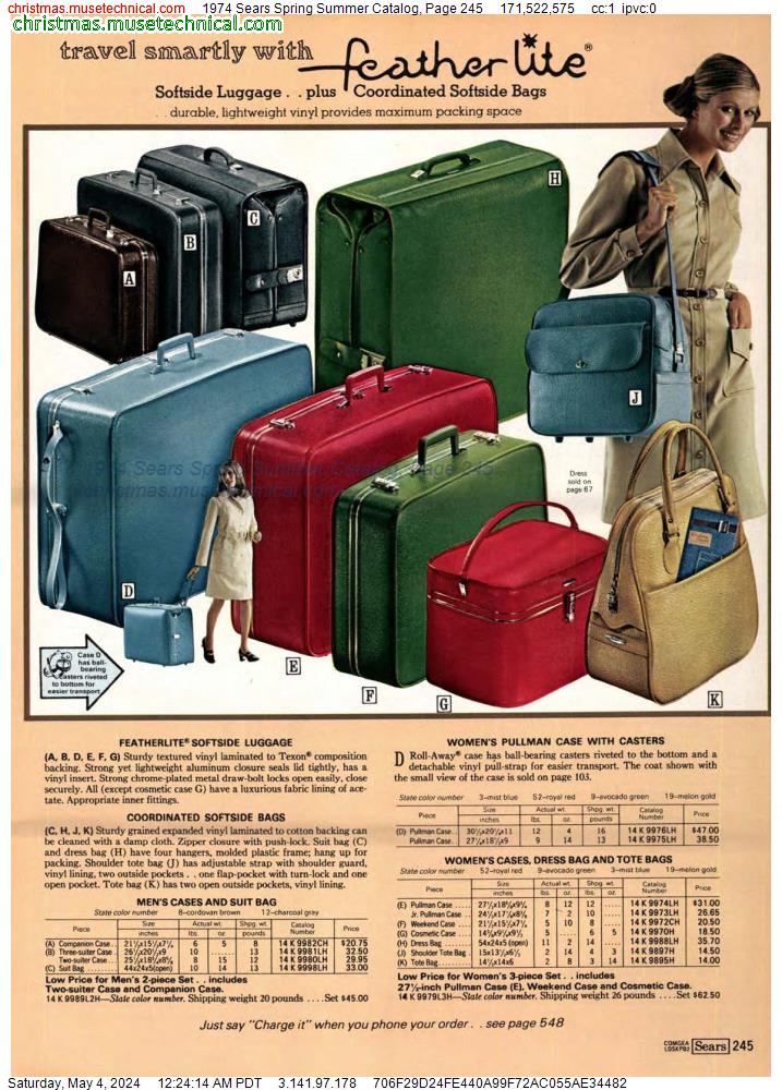 1974 Sears Spring Summer Catalog, Page 245