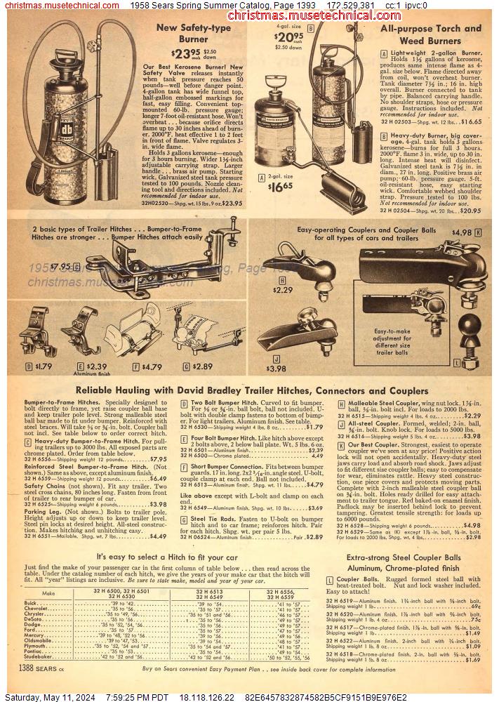 1958 Sears Spring Summer Catalog, Page 1393