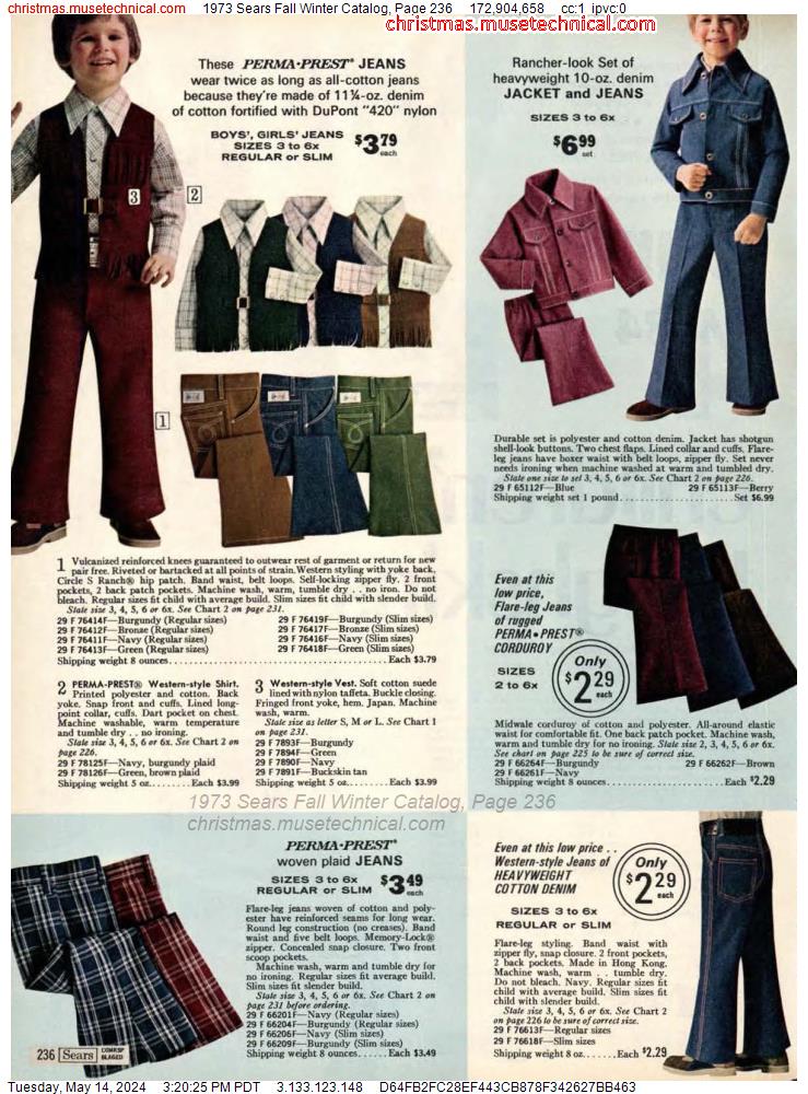 1973 Sears Fall Winter Catalog, Page 236