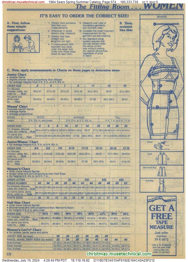 1984 Sears Spring Summer Catalog, Page 574