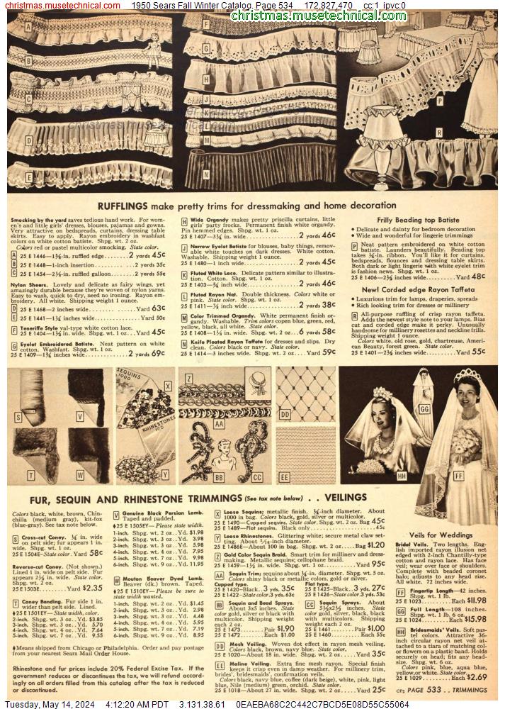 1950 Sears Fall Winter Catalog, Page 534