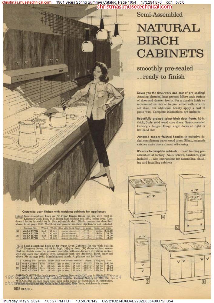 1961 Sears Spring Summer Catalog, Page 1054