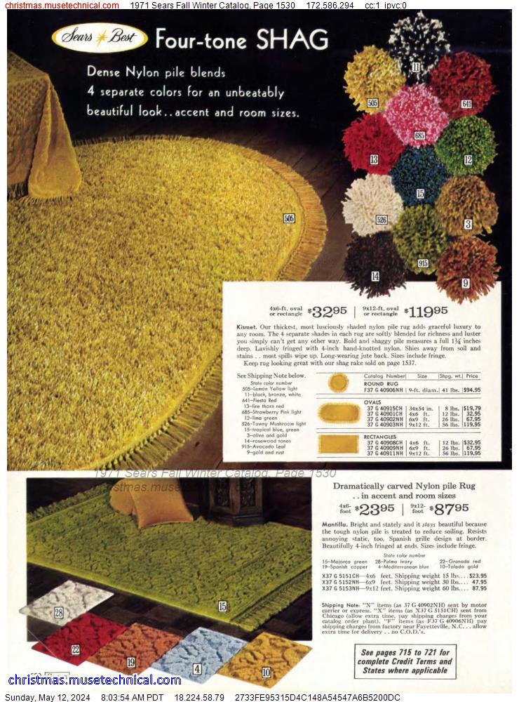 1971 Sears Fall Winter Catalog, Page 1530