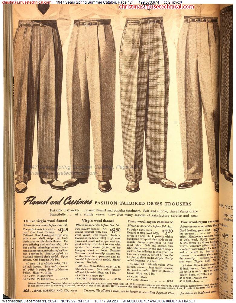 1947 Sears Spring Summer Catalog, Page 424