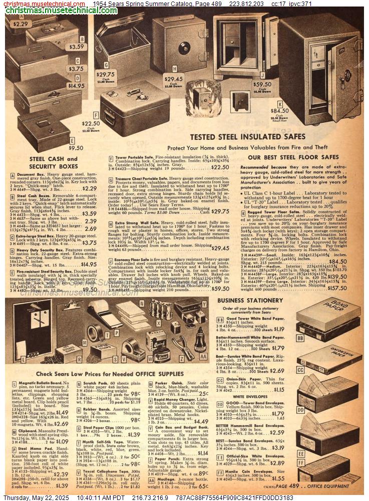 1954 Sears Spring Summer Catalog, Page 489