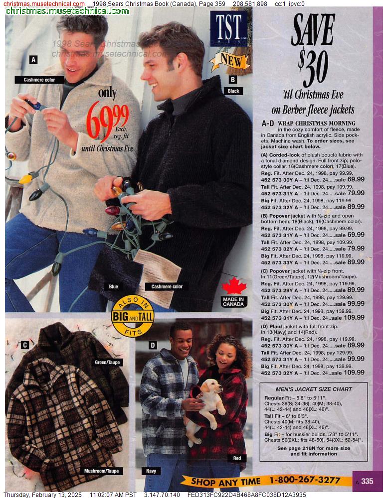 1998 Sears Christmas Book (Canada), Page 359