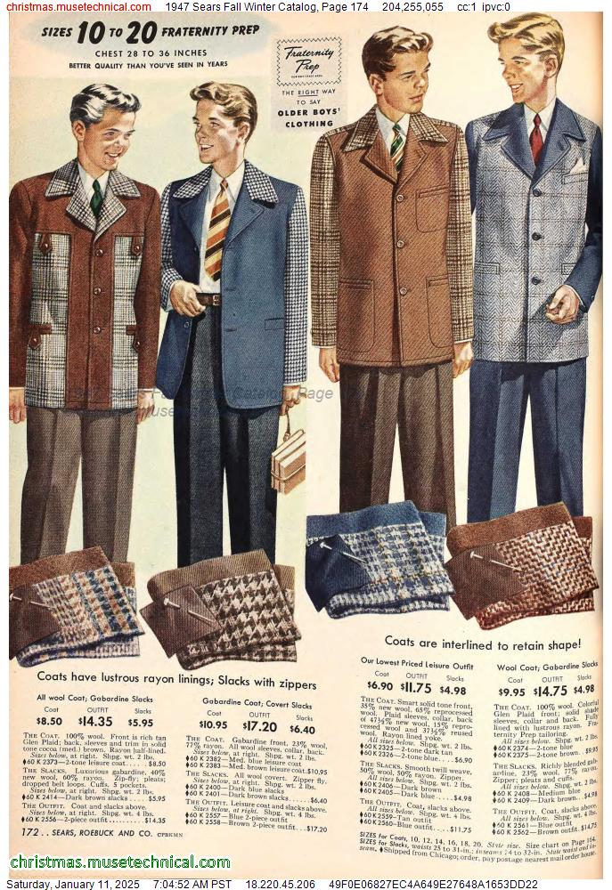 1947 Sears Fall Winter Catalog, Page 174