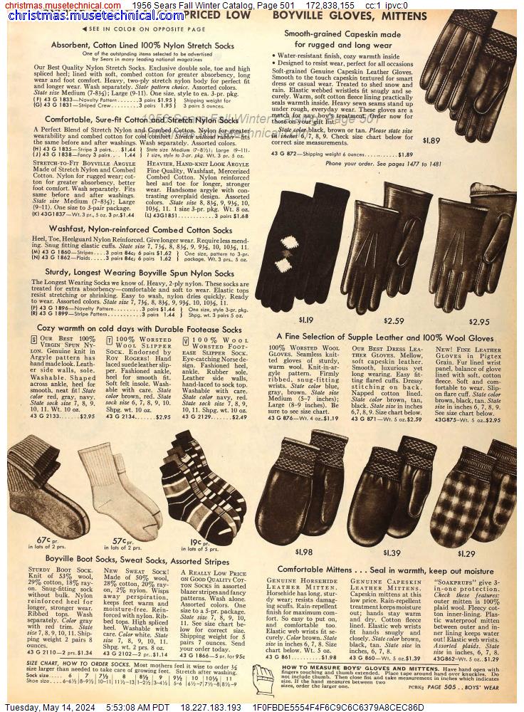 1956 Sears Fall Winter Catalog, Page 501