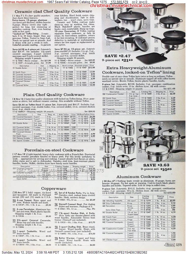 1967 Sears Fall Winter Catalog, Page 1275
