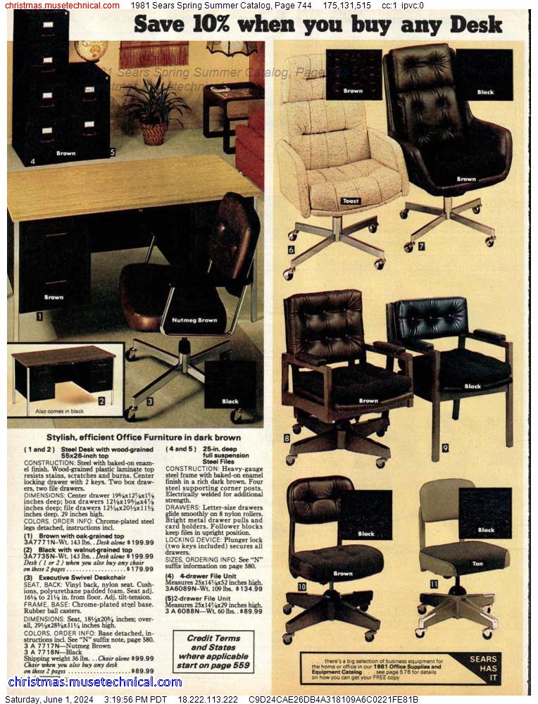 1981 Sears Spring Summer Catalog, Page 744