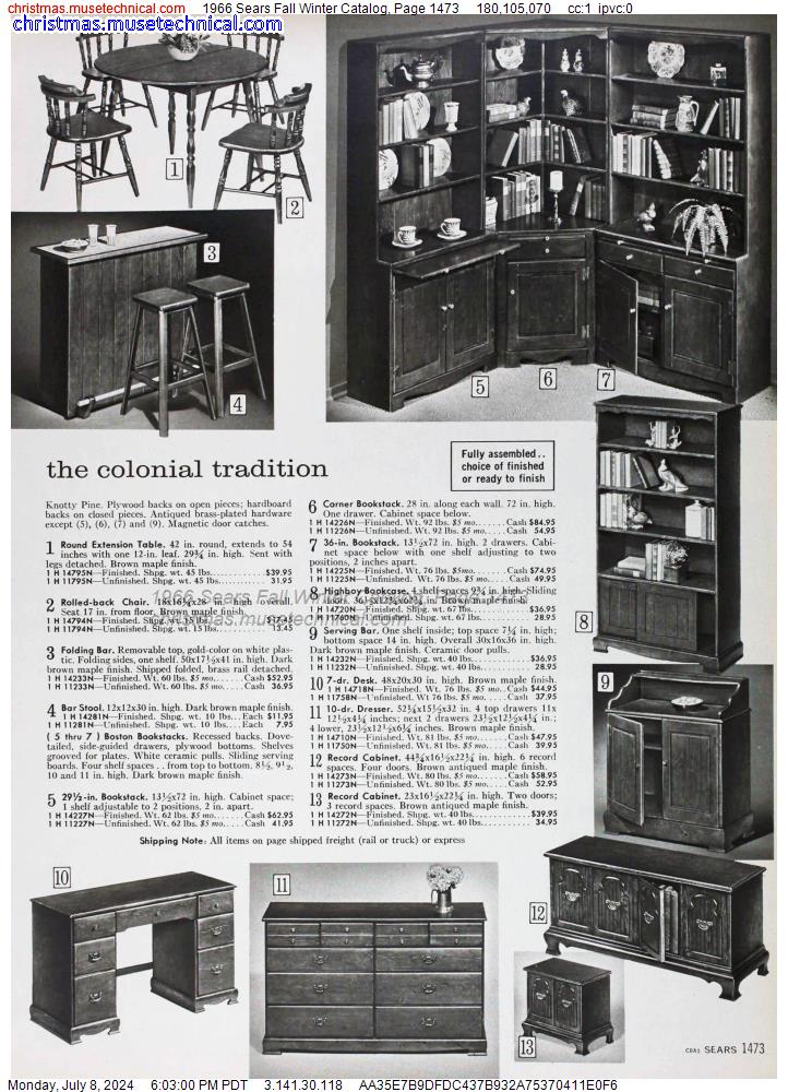 1966 Sears Fall Winter Catalog, Page 1473