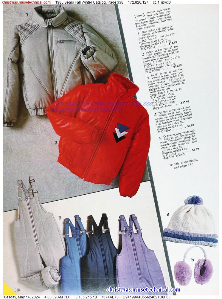 1985 Sears Fall Winter Catalog, Page 338