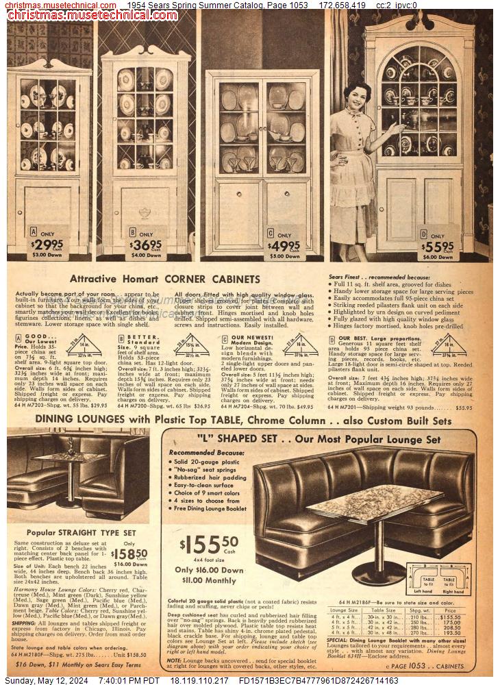 1954 Sears Spring Summer Catalog, Page 1053