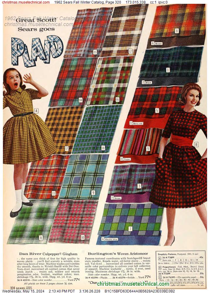 1962 Sears Fall Winter Catalog, Page 320