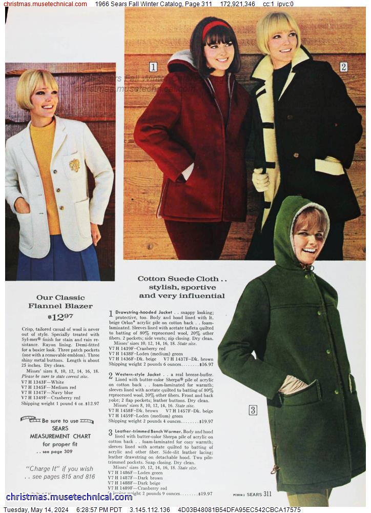 1966 Sears Fall Winter Catalog, Page 311