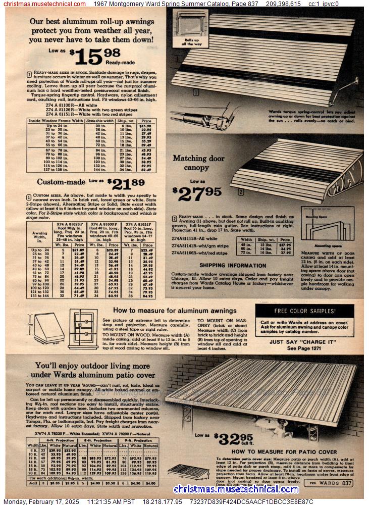 1967 Montgomery Ward Spring Summer Catalog, Page 837