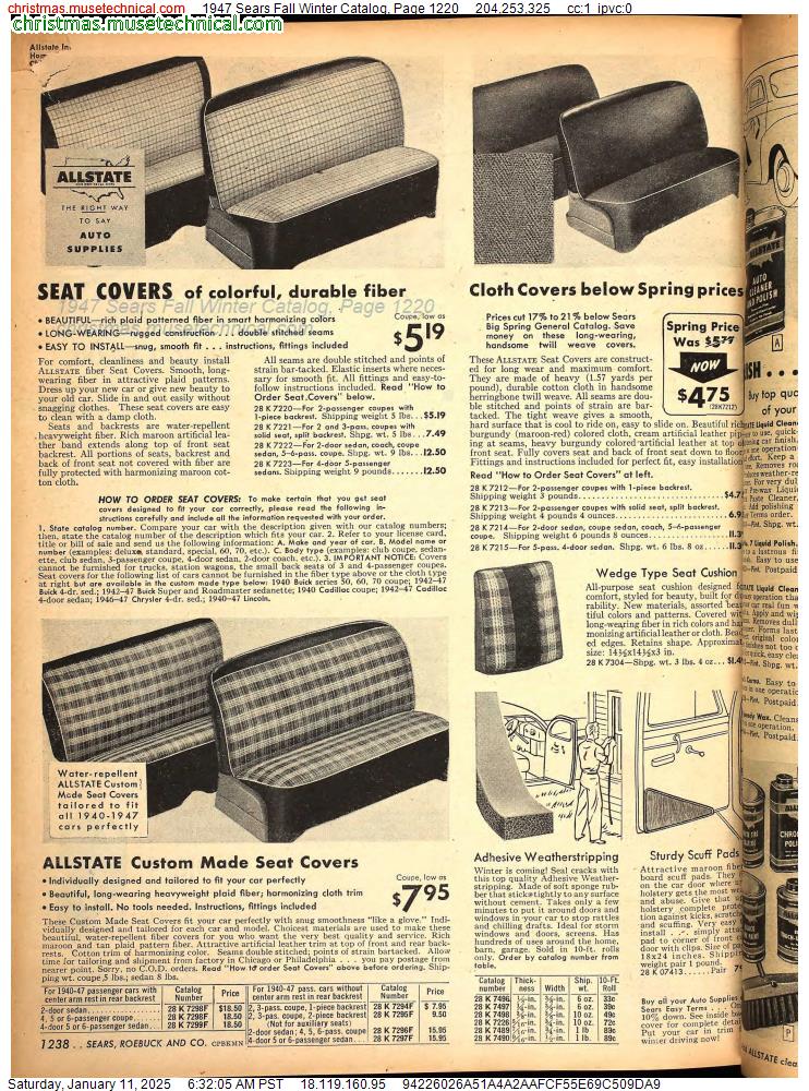 1947 Sears Fall Winter Catalog, Page 1220