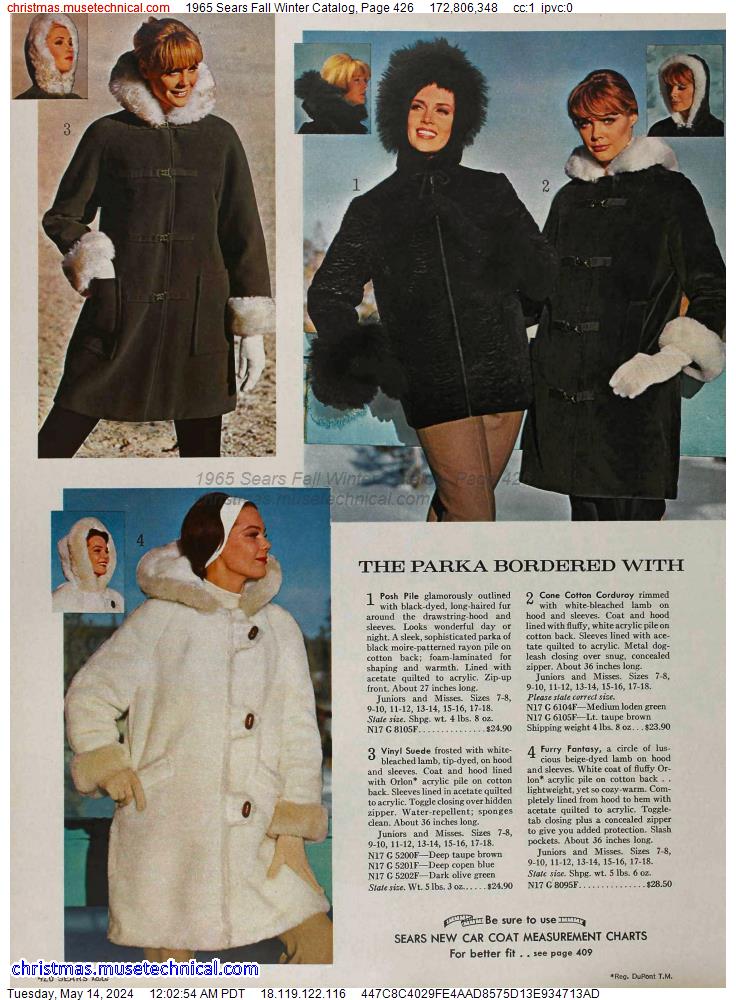1965 Sears Fall Winter Catalog, Page 426