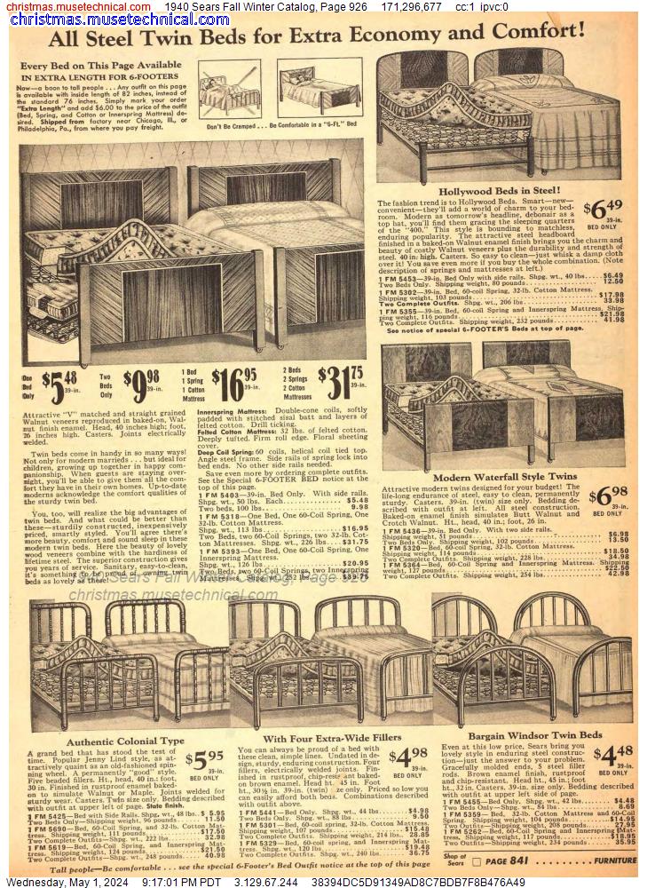 1940 Sears Fall Winter Catalog, Page 926