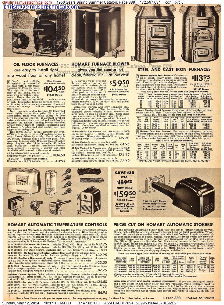 1950 Sears Spring Summer Catalog, Page 889
