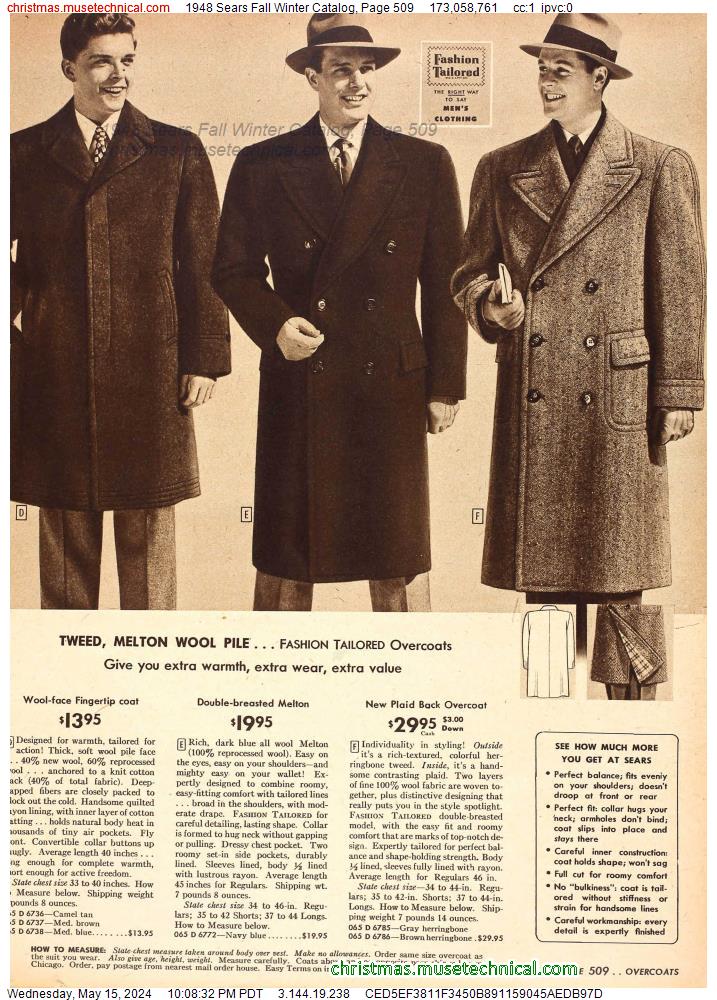 1948 Sears Fall Winter Catalog, Page 509