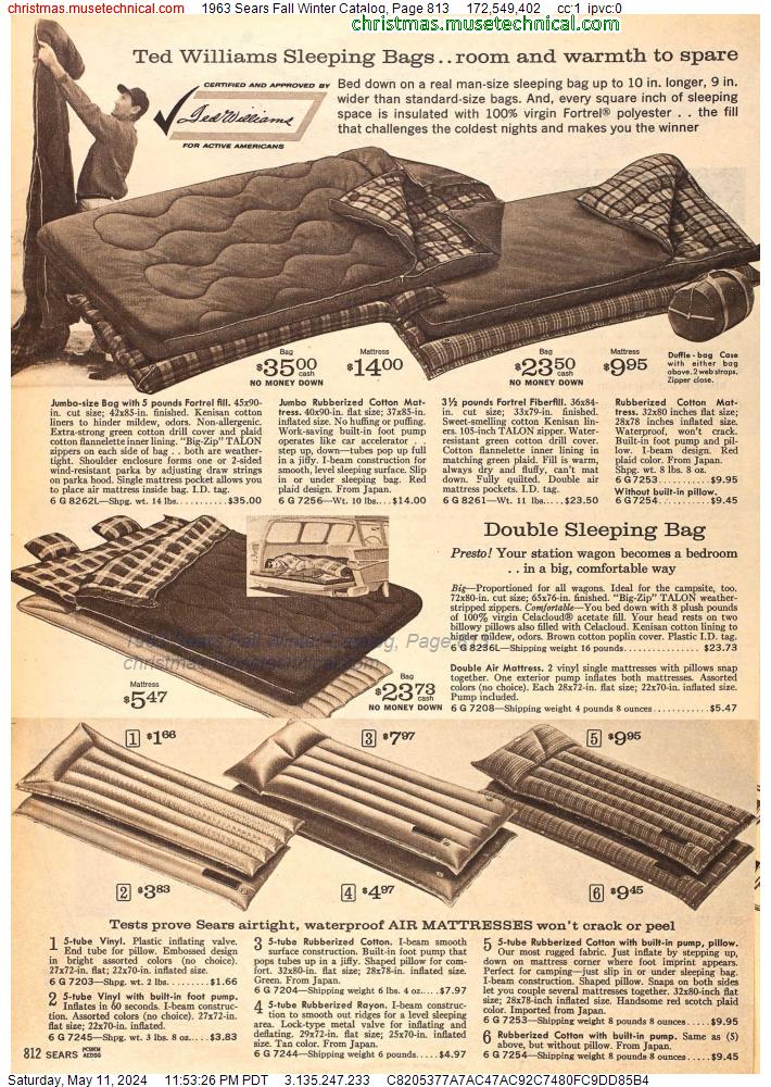 1963 Sears Fall Winter Catalog, Page 813
