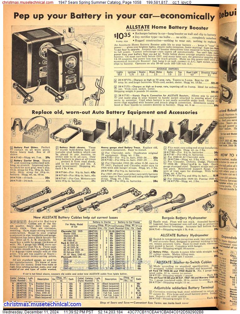 1947 Sears Spring Summer Catalog, Page 1058