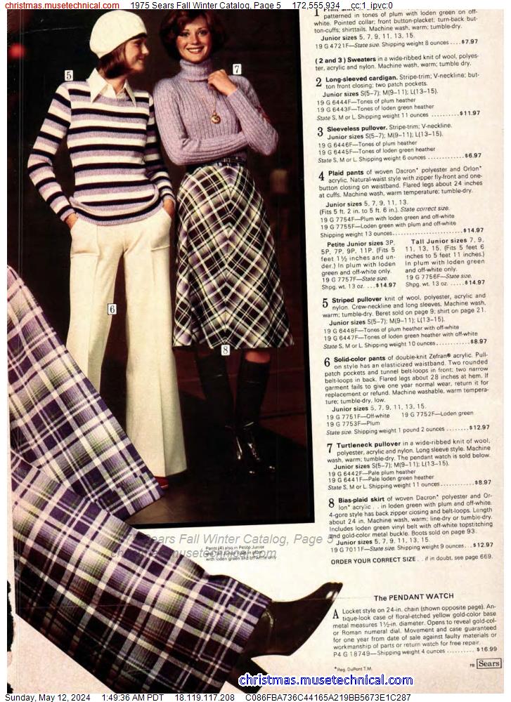 1975 Sears Fall Winter Catalog, Page 5