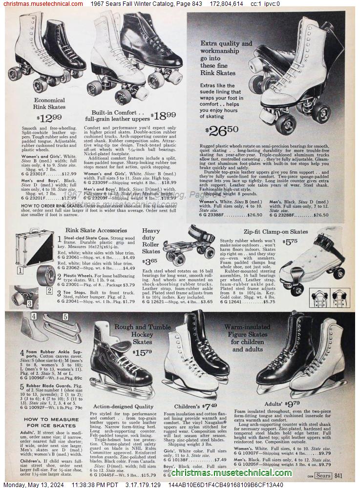 1967 Sears Fall Winter Catalog, Page 843