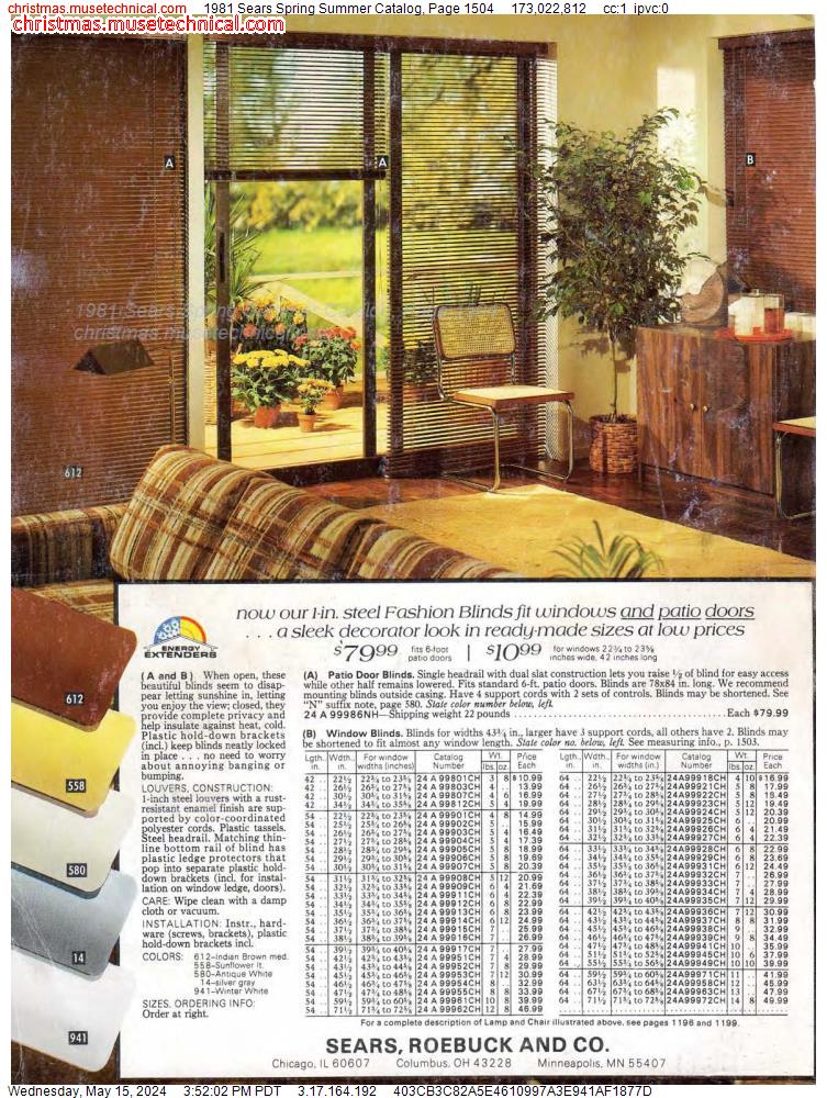 1981 Sears Spring Summer Catalog, Page 1504