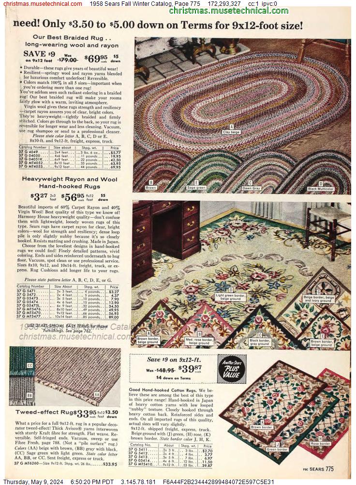 1958 Sears Fall Winter Catalog, Page 775