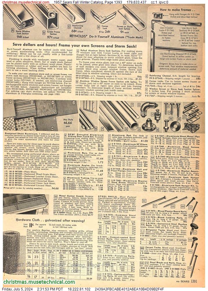 1957 Sears Fall Winter Catalog, Page 1393