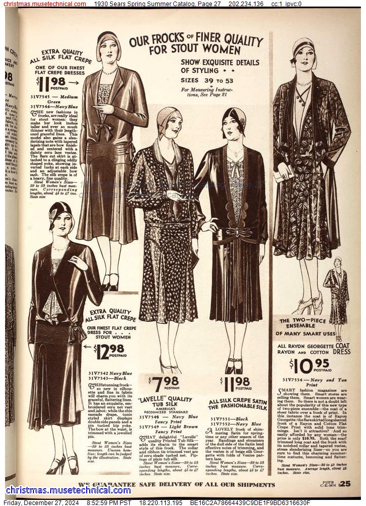 1930 Sears Spring Summer Catalog, Page 27