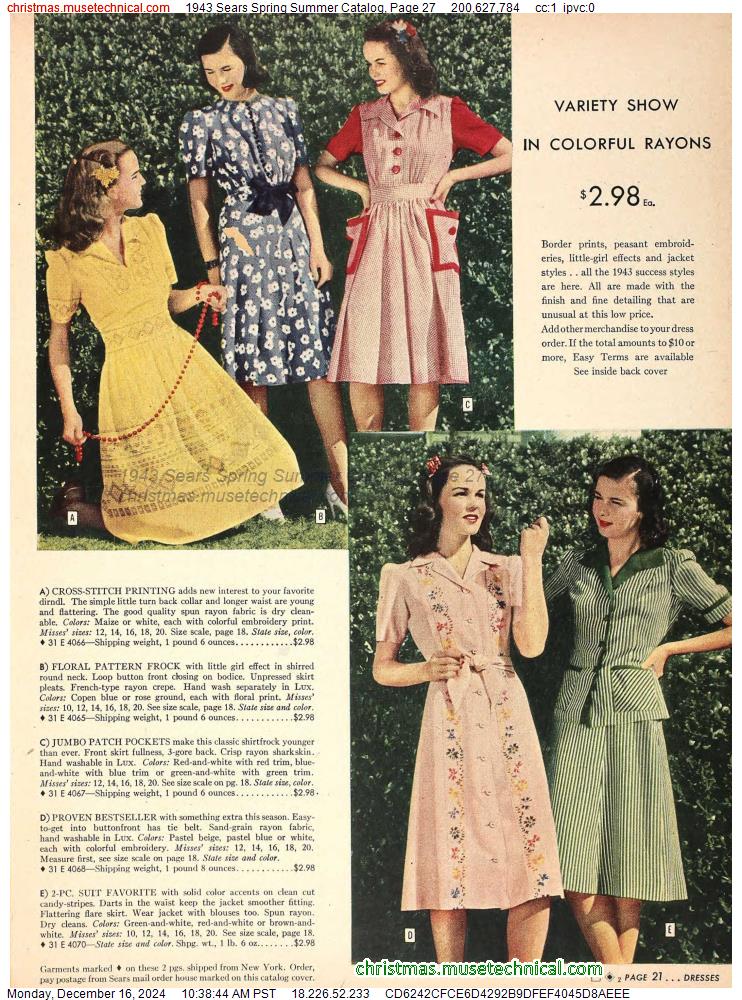 1943 Sears Spring Summer Catalog, Page 27 - Catalogs & Wishbooks