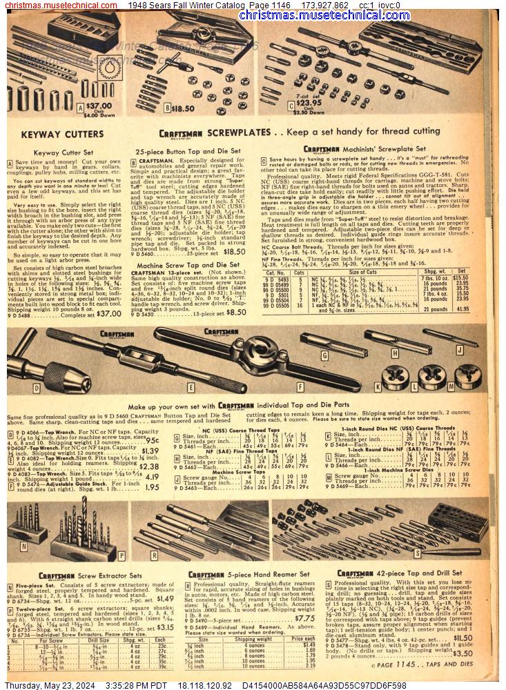 1948 Sears Fall Winter Catalog, Page 1146