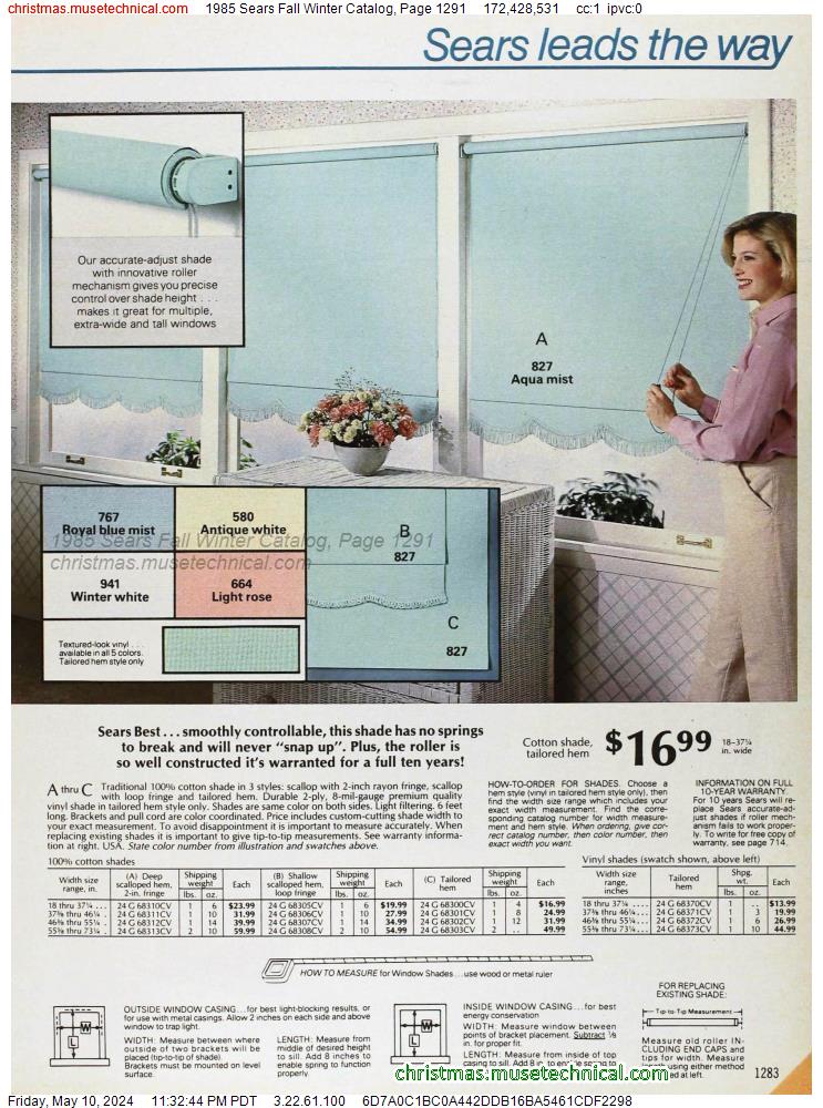1985 Sears Fall Winter Catalog, Page 1291