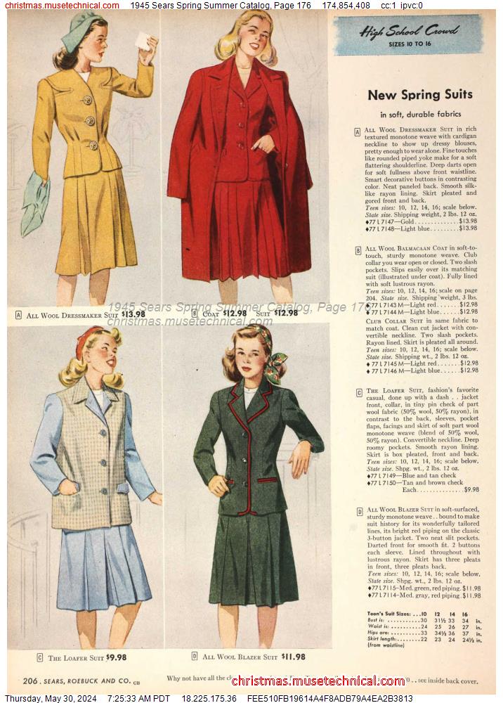 1945 Sears Spring Summer Catalog, Page 176