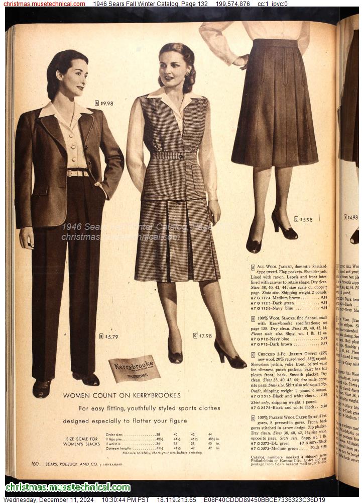 1946 Sears Fall Winter Catalog, Page 132