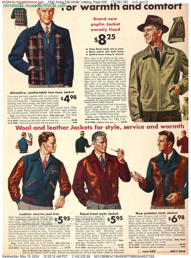 1942 Sears Fall Winter Catalog, Page 509