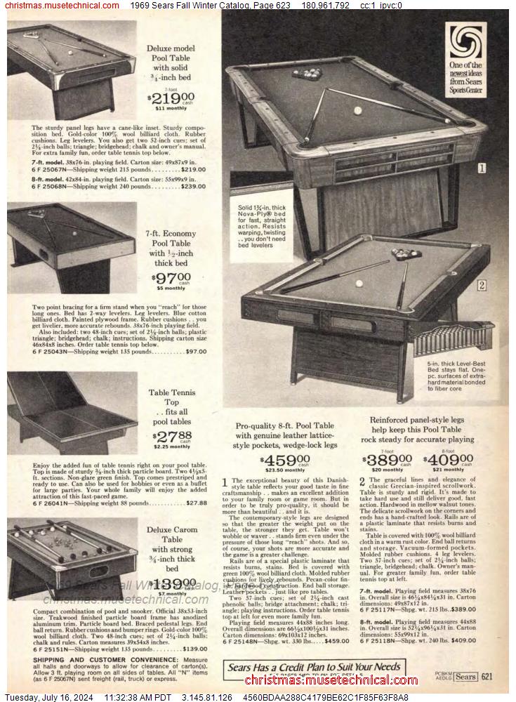 1969 Sears Fall Winter Catalog, Page 623
