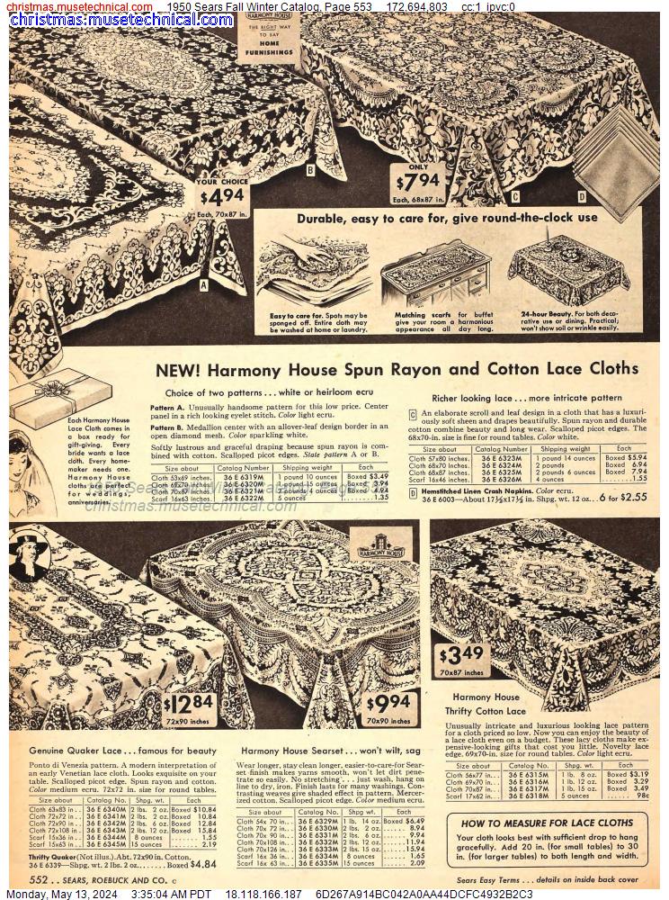 1950 Sears Fall Winter Catalog, Page 553