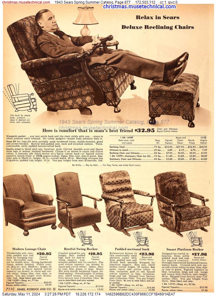 1943 Sears Spring Summer Catalog, Page 877