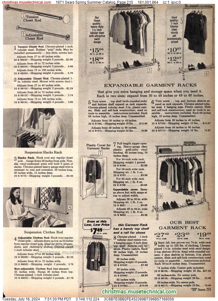1971 Sears Spring Summer Catalog, Page 215
