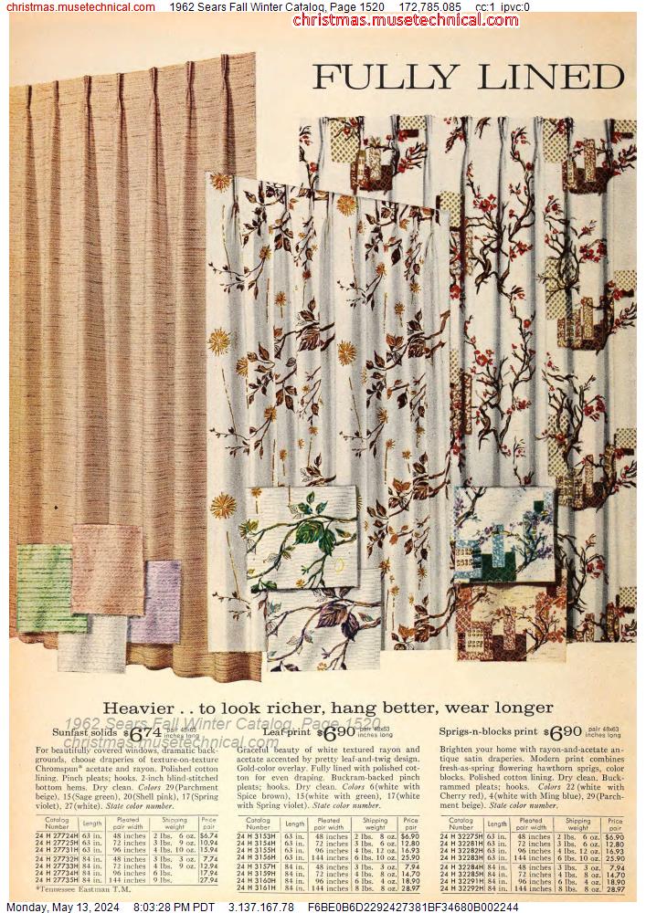 1962 Sears Fall Winter Catalog, Page 1520